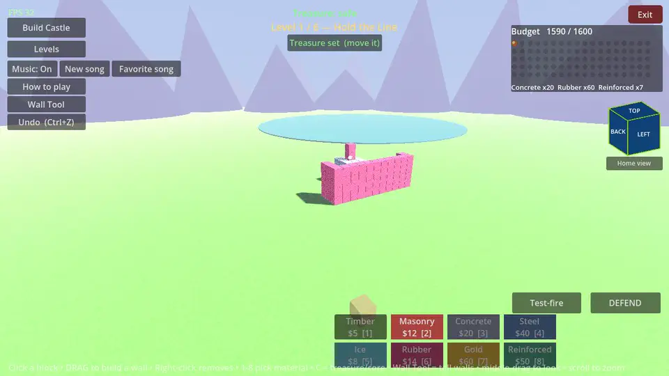 A block castle being assembled and tested in Re-Evolution