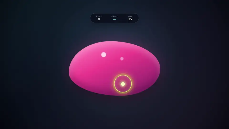 A pink slime surface and a Pop Rush target in Slime and Stuff
